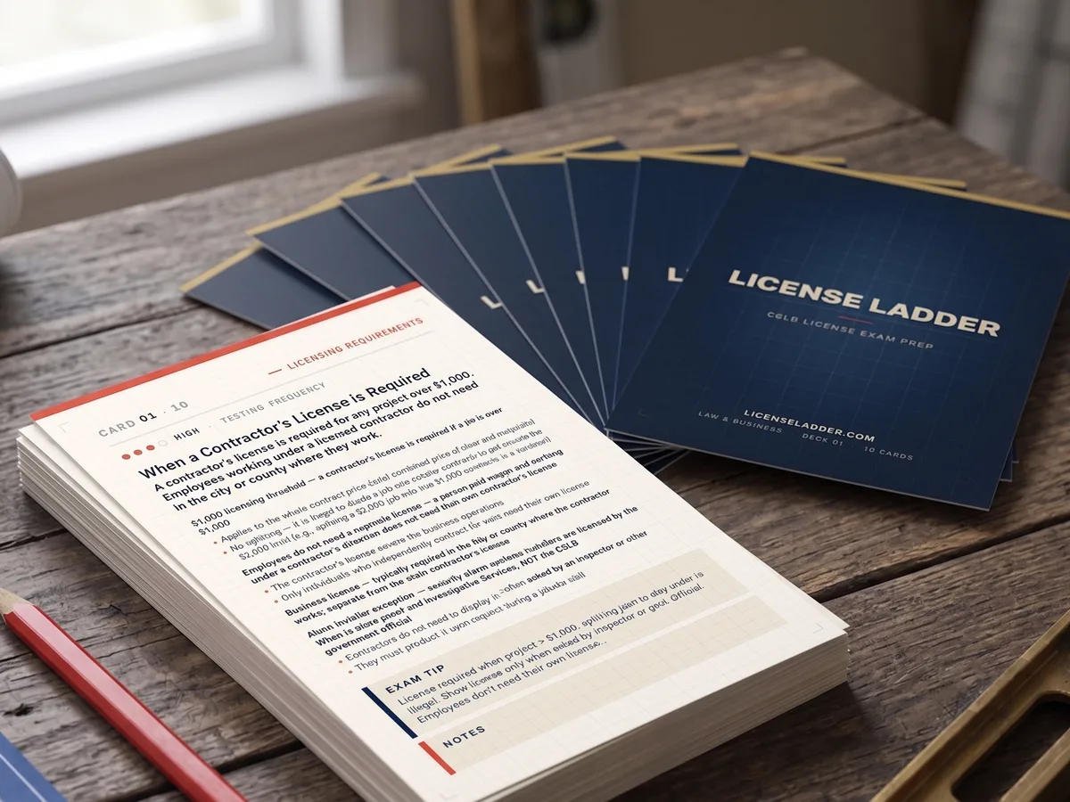 License Ladder durable flashcard deck