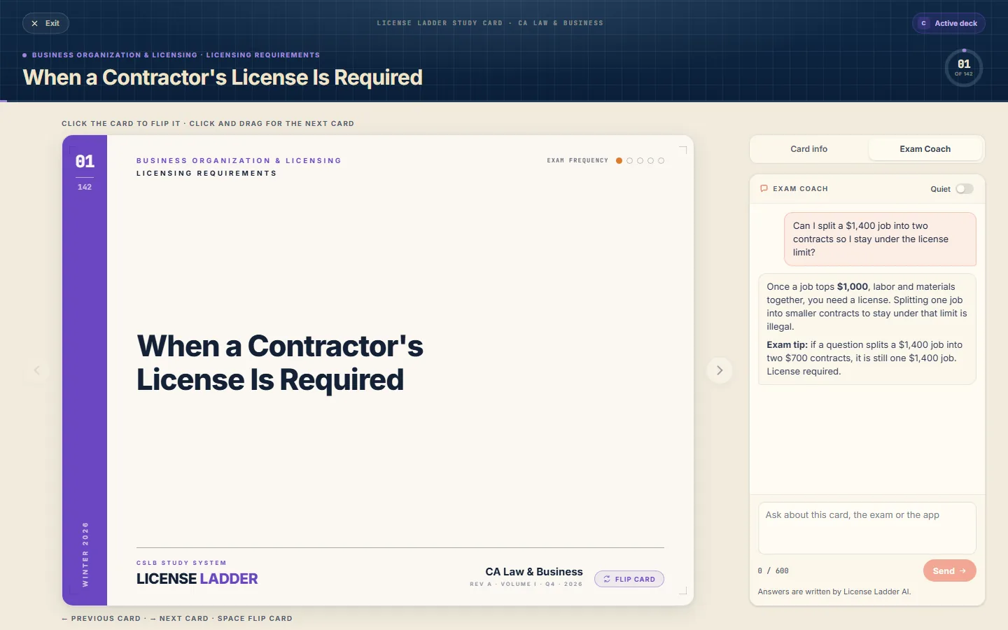 The License Ladder Online System: the AI Exam Coach